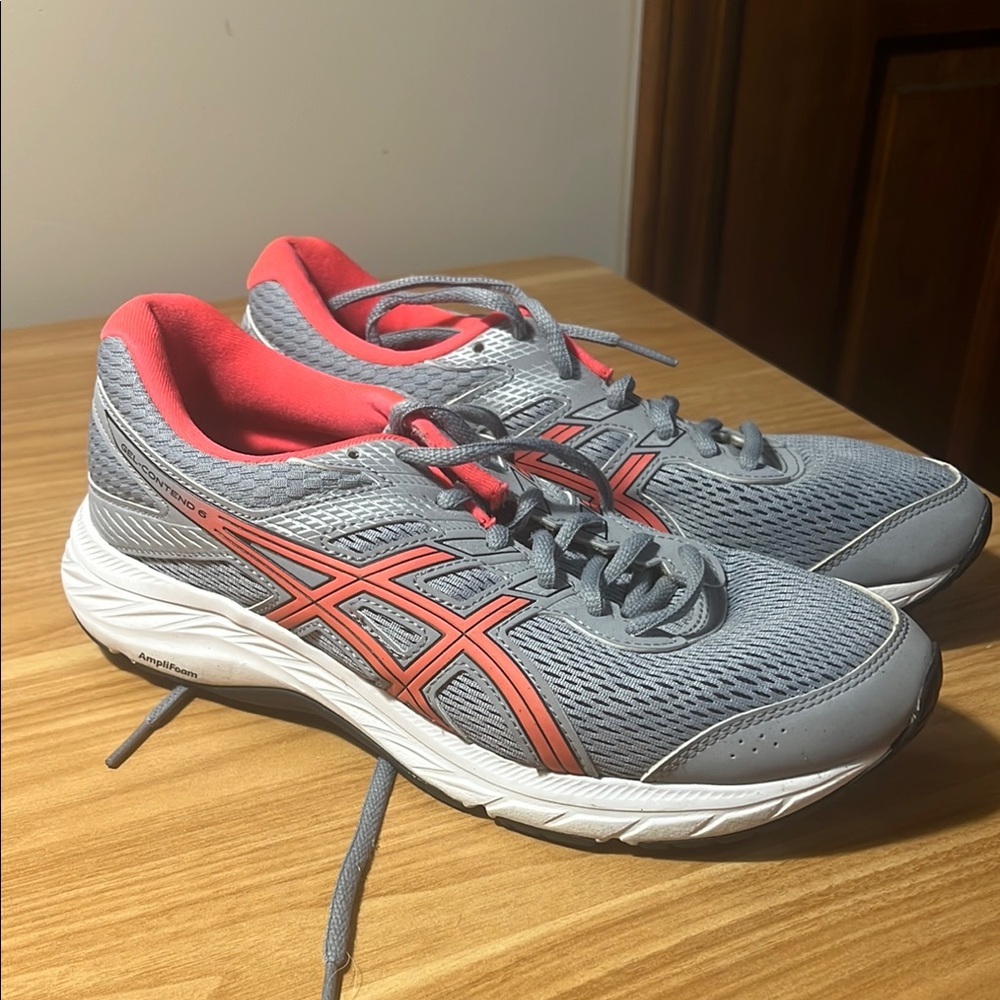 ASICS Women's Gray and Pink Running Shoes